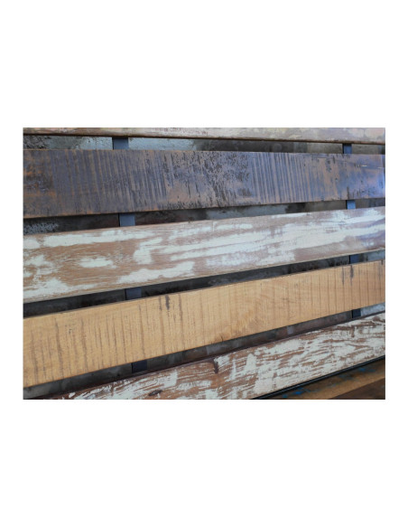 Banc vélo indus en bois et métal