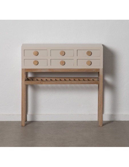 Console avec multiples tiroirs couleur crème Mizuchi