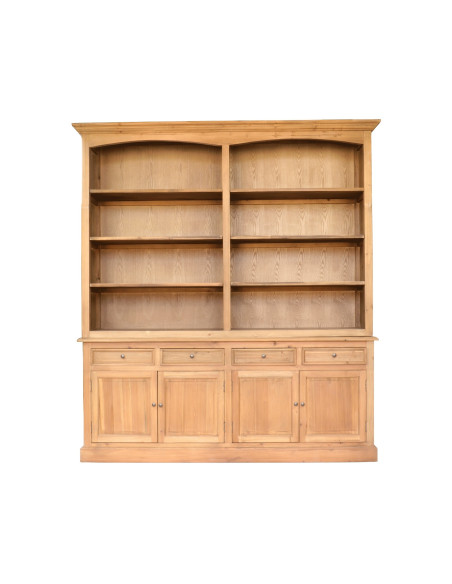 Bibliothèque en bois 4 portes et 4 tiroirs