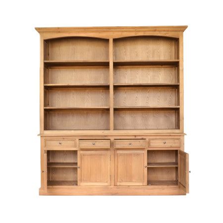 Bibliothèque a casier,tiroirs,portes en bois de couleur nuancée et