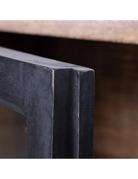 Armoire style indus sur roues en bois de manguier