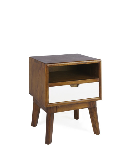 Table de chevet de style rétro une niche et un tiroir Artic