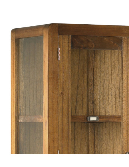 Vitrine en bois massif deux tiroirs quatre portes Flash