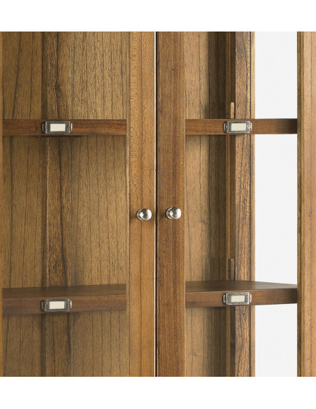 Vitrine en bois massif deux tiroirs quatre portes Flash