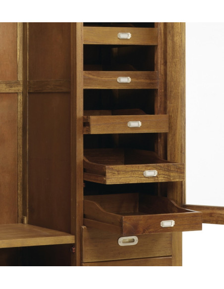 Armoire en bois massif porte persienne Flash