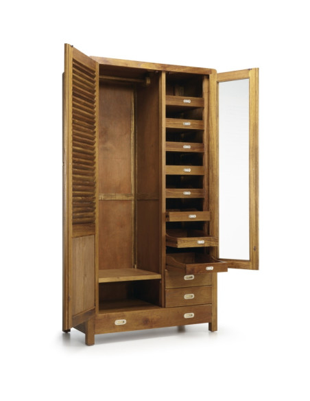 Armoire en bois massif porte persienne Flash