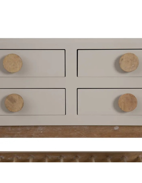 Console avec multiples tiroirs couleur crème Mizuchi