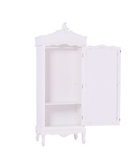 Petite armoire blanche château avec tiroirs et porte miroir