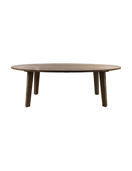 Table de jardin ovale en teck naturel