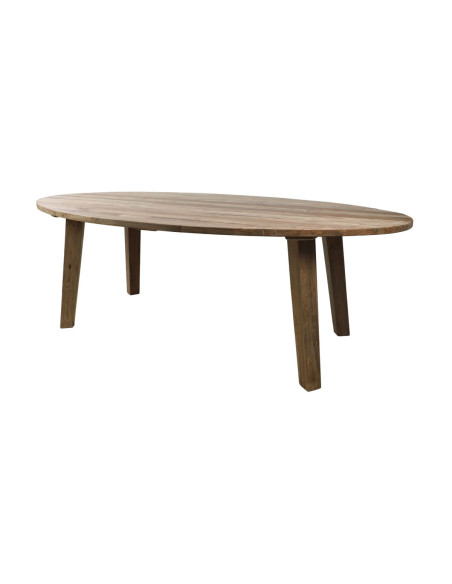 Table de jardin ovale en teck naturel