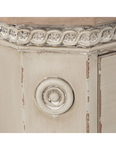 Commode en bois massif crème 3 tiroirs