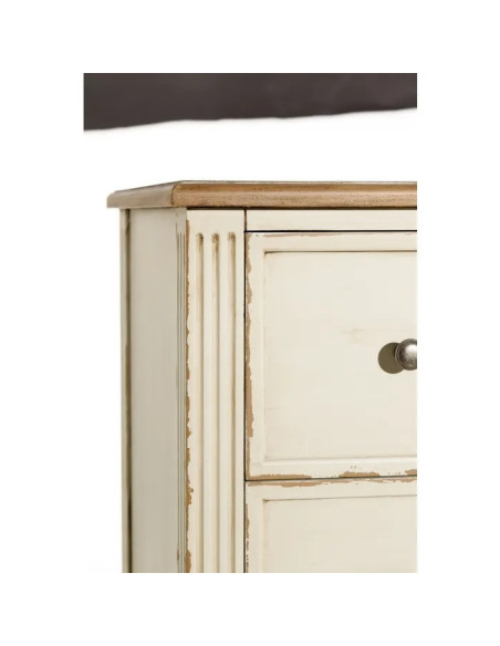 Commode 3 tiroirs couleur crème classique chic