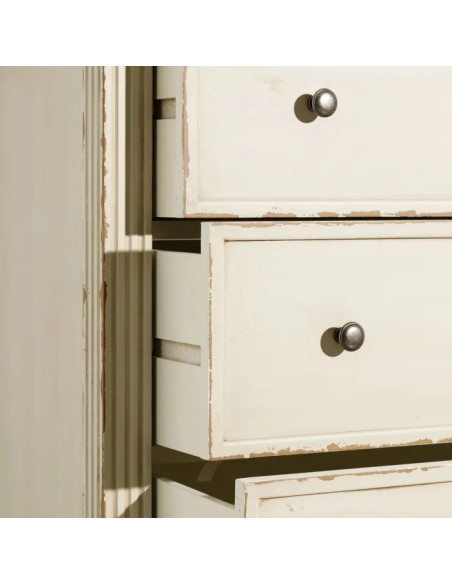 Commode 3 tiroirs couleur crème classique chic