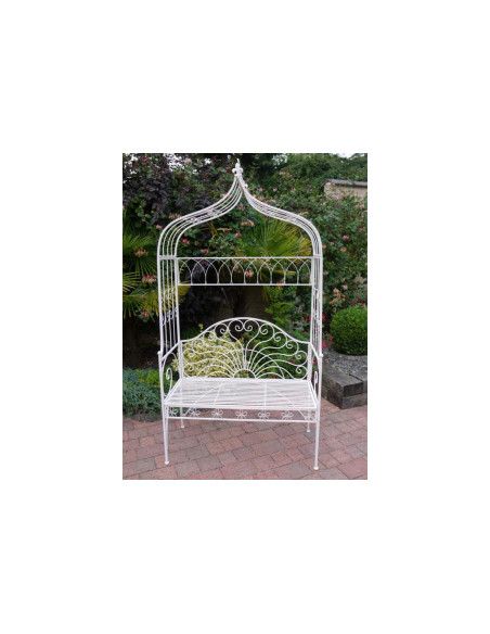 Banc de jardin avec arche en métal