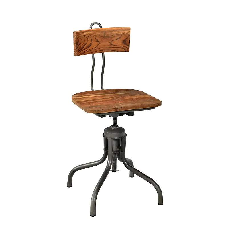 Chaise de bureau en bois et métal réglable en hauteur