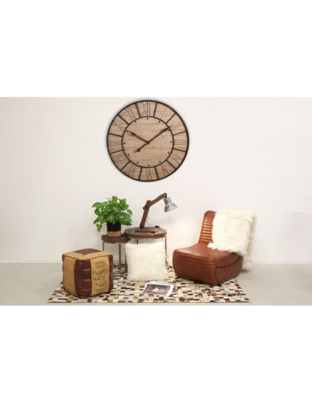 Fauteuil Lounge en cuir marron confortable