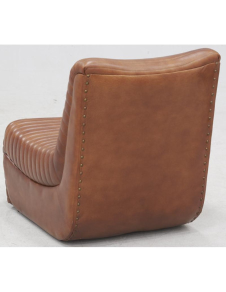 Fauteuil Lounge en cuir marron confortable