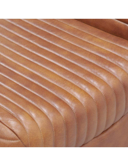 Fauteuil Lounge en cuir marron confortable