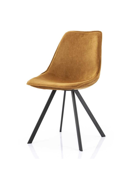 Chaise en velours et métal Cindy