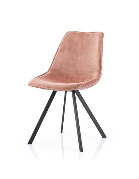 Chaise en velours et métal Cindy