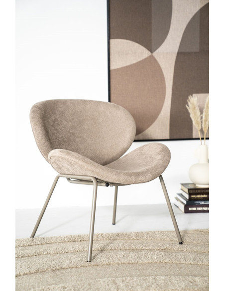 Fauteuil lounge rembourré en tissu