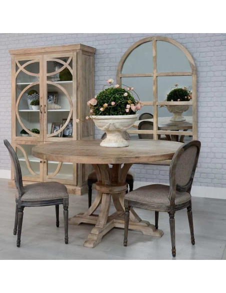 Table à manger ronde en bois de manguier 150 cm