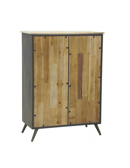 Meuble bar style indus en métal et bois