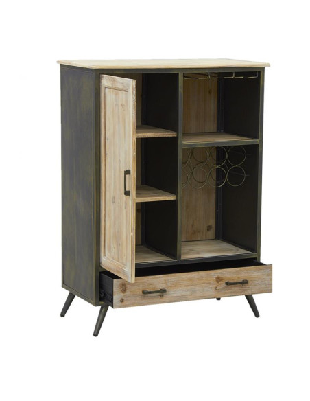 Meuble bar style indus en métal et bois