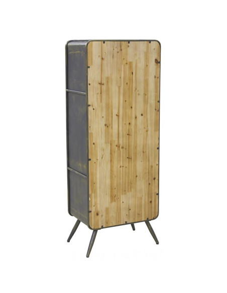 Armoire de bar style indus en métal et bois