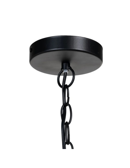 Lustre avec perles en bois naturel