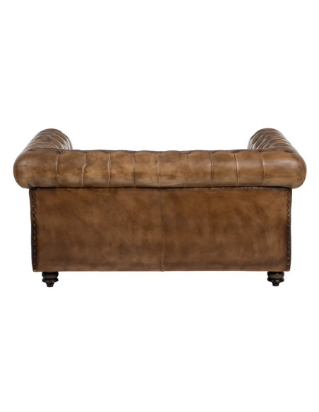 Canapé en cuir capitonné de style Chesterfield