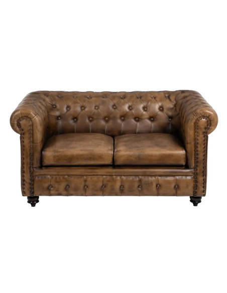 Canapé en cuir capitonné de style Chesterfield