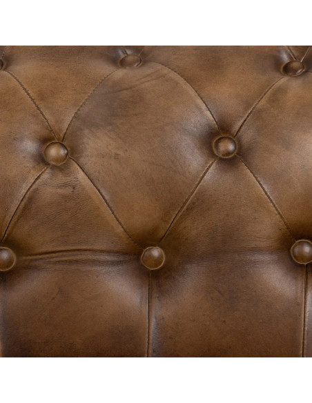 Canapé en cuir capitonné de style Chesterfield