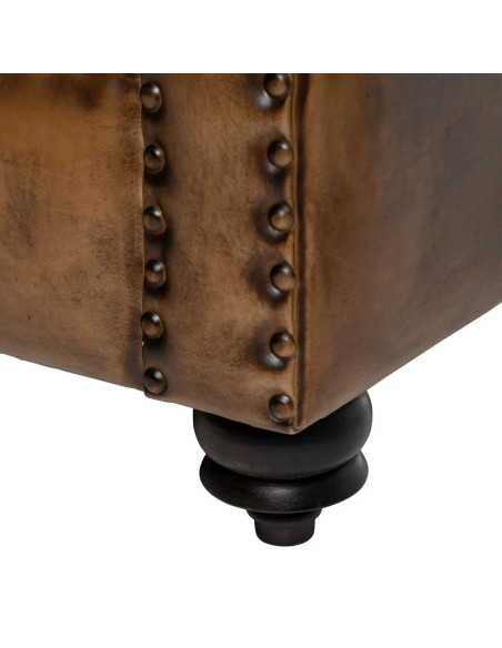 Canapé en cuir capitonné de style Chesterfield