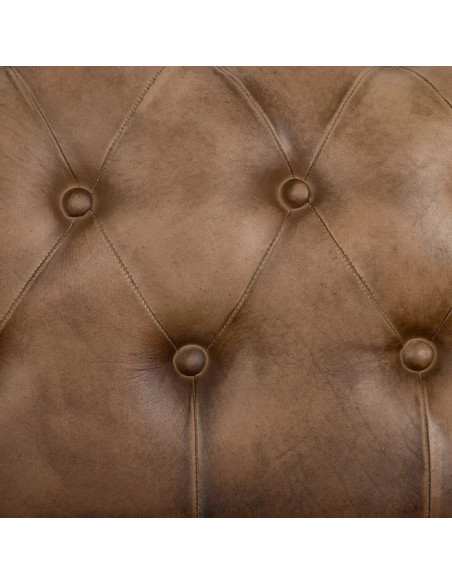 Canapé en cuir véritable de style Chesterfield