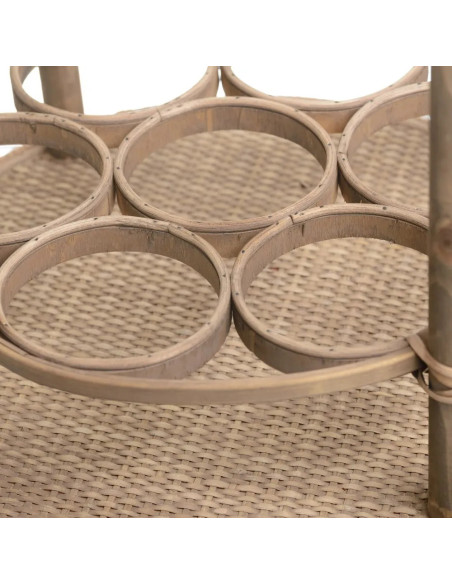 Desserte ronde en rotin naturel