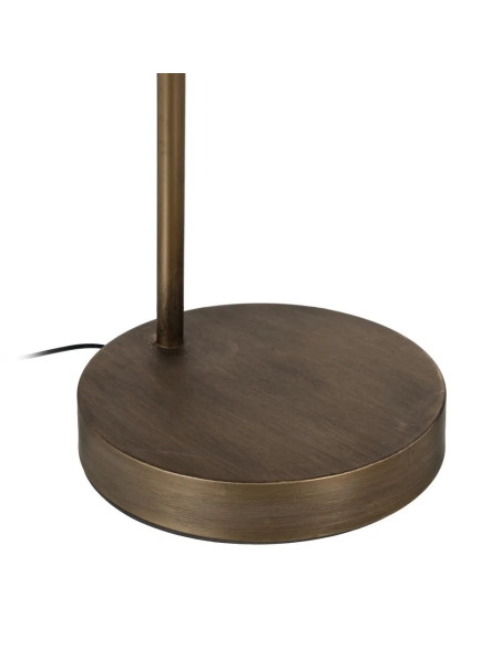 Lampe sur pied réglable avec abat jour en métal noir et or