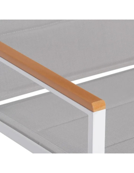 Ensemble de jardin en aluminium et tissu gris clair
