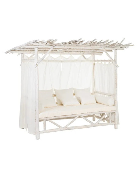 Lit à baldaquin en teck Akar