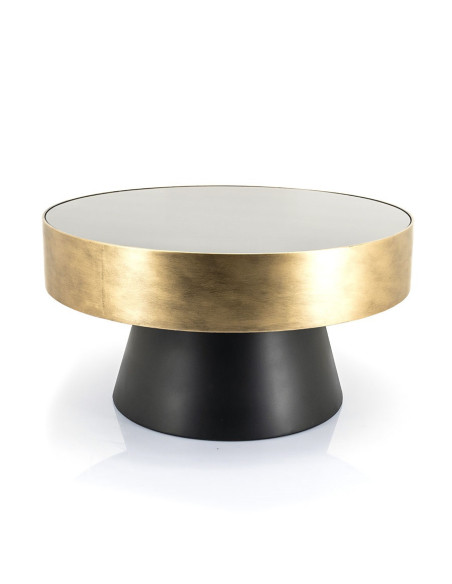 Table d'appoint Design en métal noir et doré Bunga