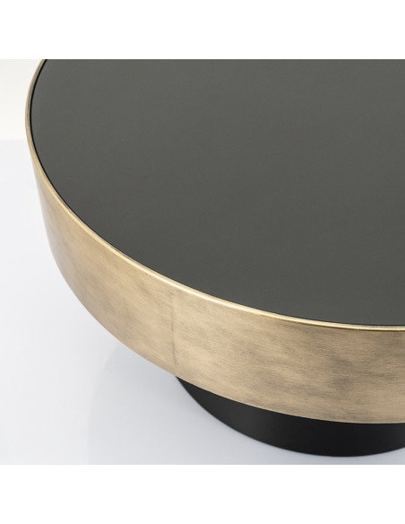 Table d'appoint Design en métal noir et doré Bunga
