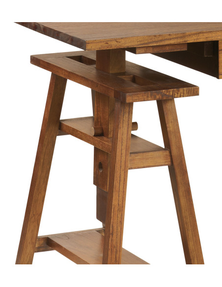 Bureau sur tréteaux en bois de mindi