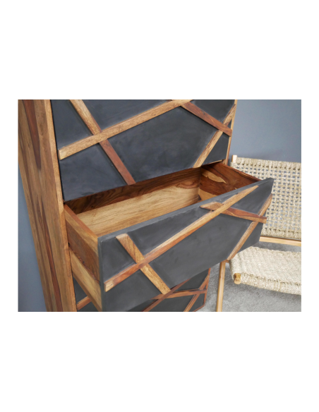 Commode 4 tiroirs en bois massif Léo