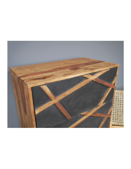 Commode 4 tiroirs en bois massif Léo