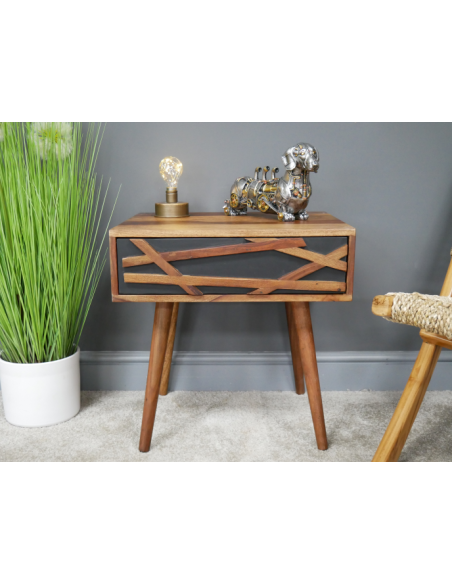 Table de chevet en bois massif Léo