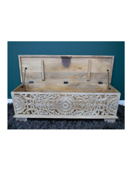 Banc coffre de rangement baroque