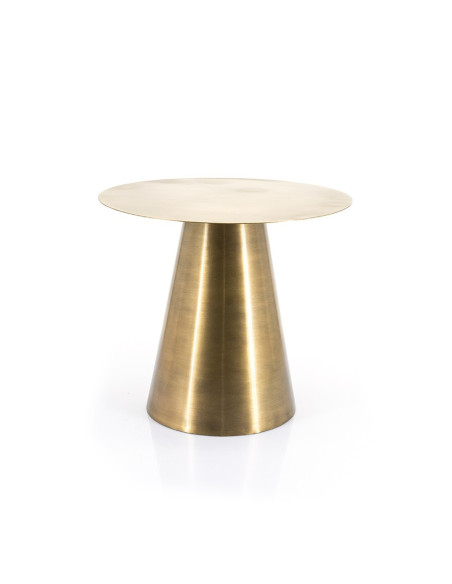 Table d'appoint en métal or brossé