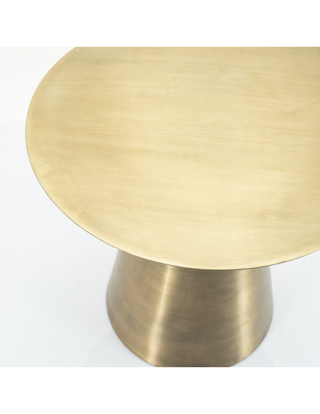 Table d'appoint en métal or brossé