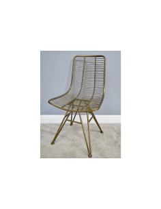 Chaise dorée en métal style... 2