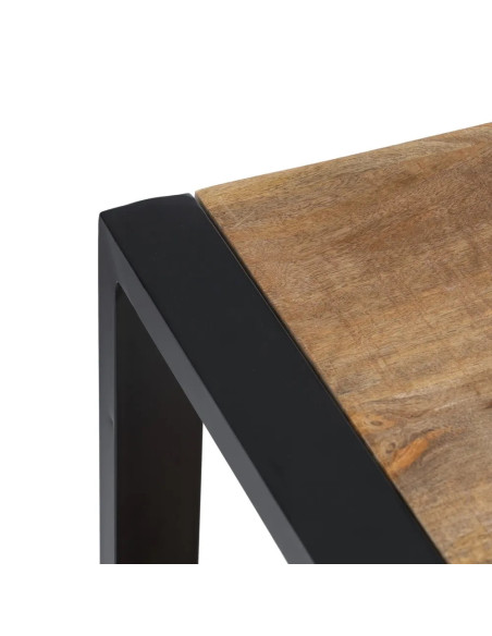 Console bois de manguier et métal deux étagères